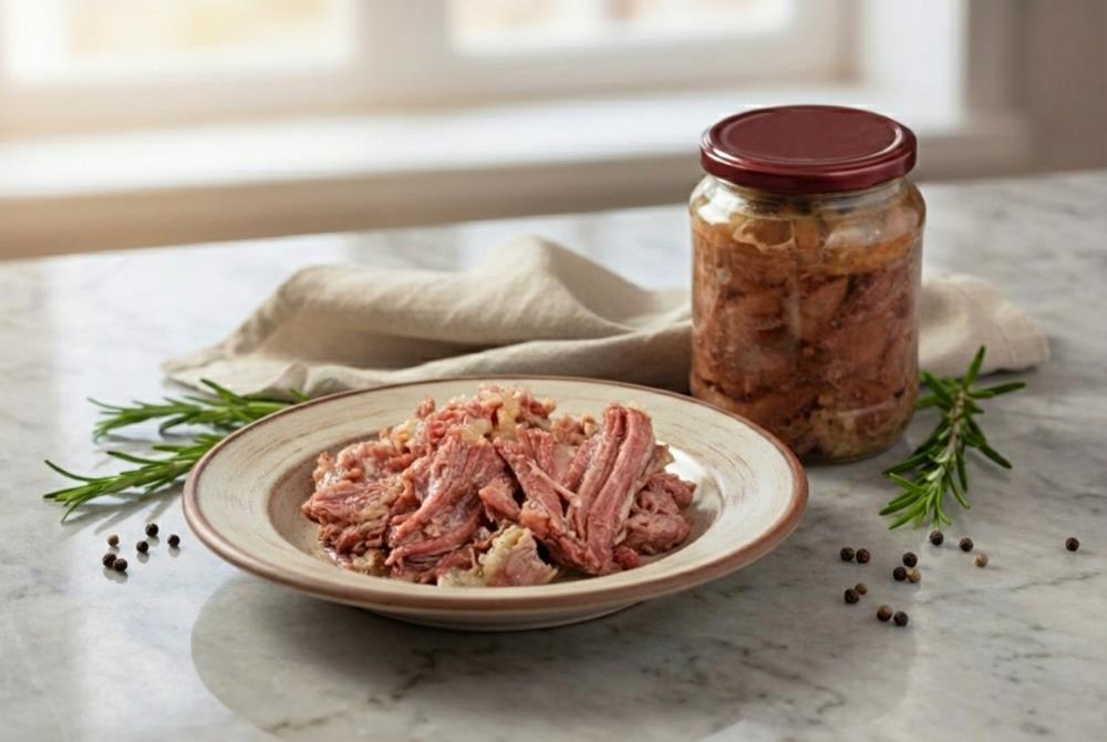 Домашняя говяжья тушенка в банке