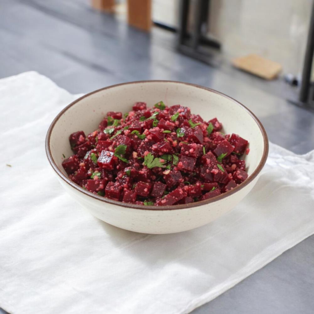 Салат из свеклы с зеленью и орехами