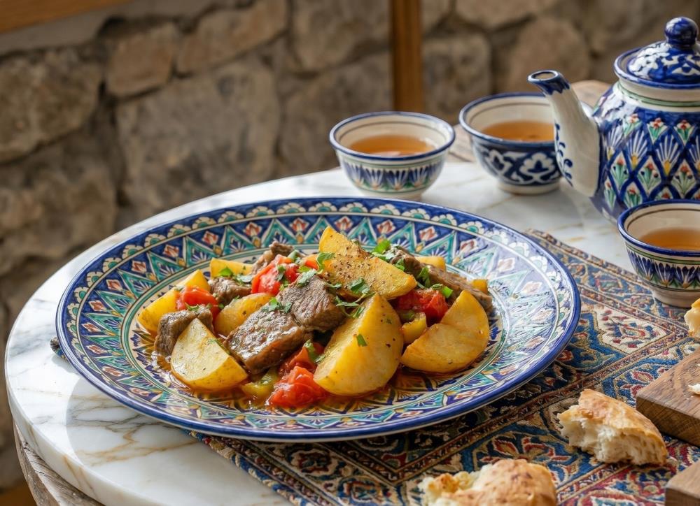 Жаркое из мяса с картофелем - Жаркови гушти