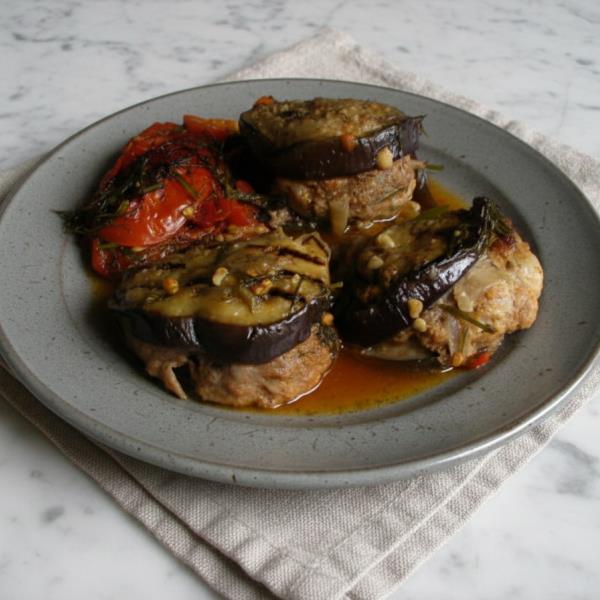 Кармашки из баклажан с мясом