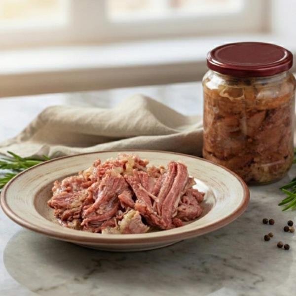 Домашняя говяжья тушенка в банке