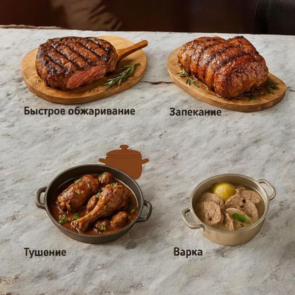 Методы тепловой обработки частей туши