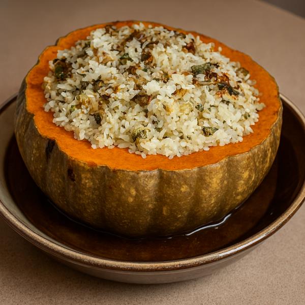 Фаршированная тыква рисом и мясом