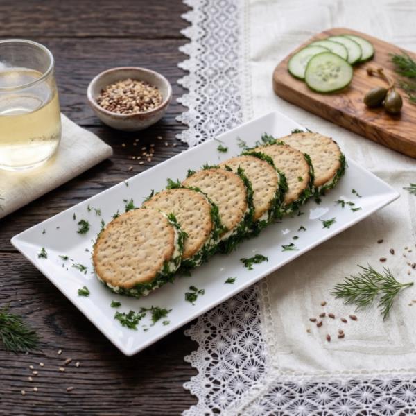 Быстрая закуска из крекеров с яйцом и укропом