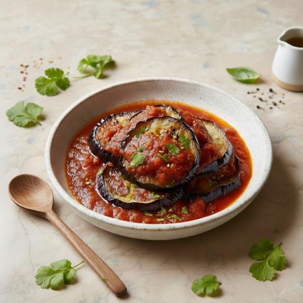 Баклажан в красном соусе